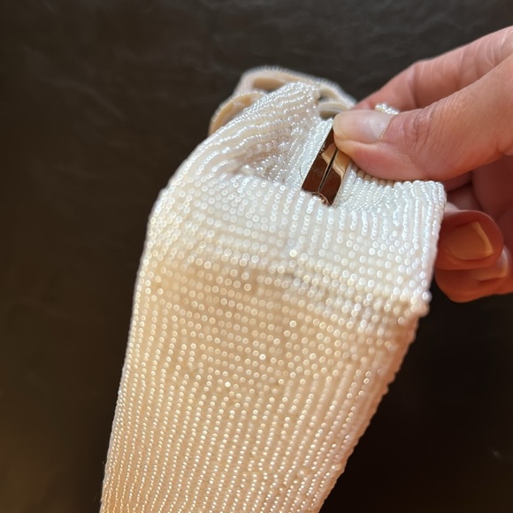 Vintage Beaded Hand Bag-White-7x5 - Picture 14 of 17